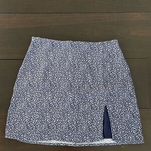 Aritzia Navy Floral Mini Skirt